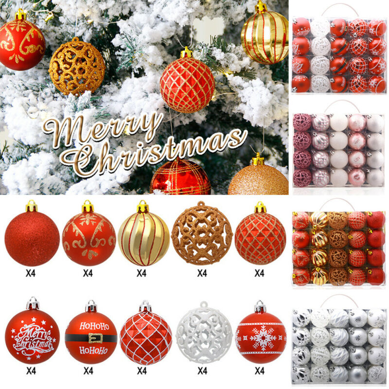 20 stk julekugler juletræsindretning kuglepynt xmas fest hængende bold ornament dekorationer til hjemmet år
