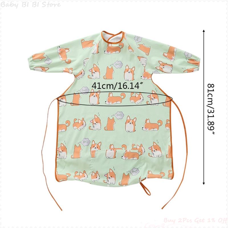 1 Pc Baby Weaning Full-Coverage Bib and Apron Combination for Infant Baby Toddler Dining Chair Cover Coverall Baby Gown