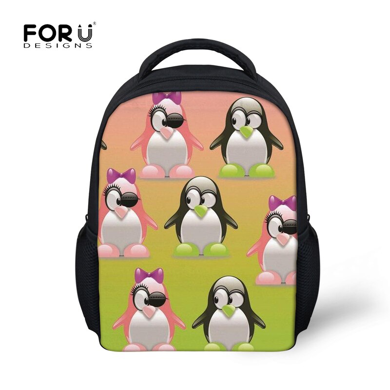 FORUDESIGNS Pinguïn Lover Afdrukken Schooltassen Rugzak voor Jongens Kawaii Boek Tas Meisjes Kids Kleuterschool Schooltas Kleine Satchel