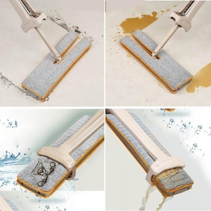 Easy Cleaning Household Mop Double Sided Non Hand Washing Flat Mop Wooden Floor Mop Dust Push Mop Home Cleaning Tools
