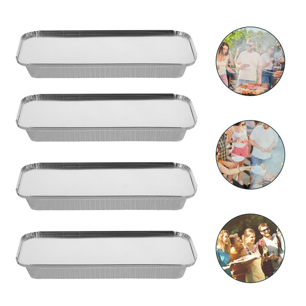 15Sets Wegwerp Bbq Drip Pan Een-Off Takeaway Verpakking Folie Pannen Met Deksel