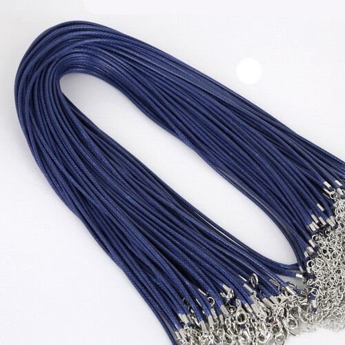 10 sztuk/partia 2MM średnica woskowany przewód nylonowy skórzany regulowany pleciona lina naszyjnik i bransoletki Charms ustalenia karabińczyk...: Royal Blue