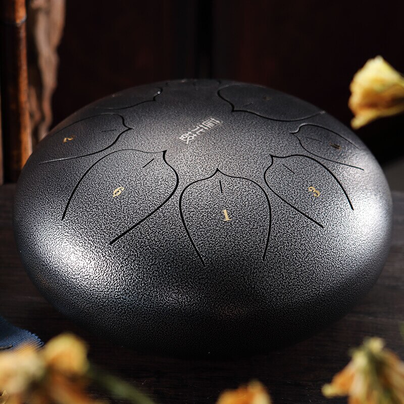 Hluru TL08-08 drum F tone Lavender mini hanpan pentatonic musical instrument steel tongue drum tank drum percussion instrument: Silver