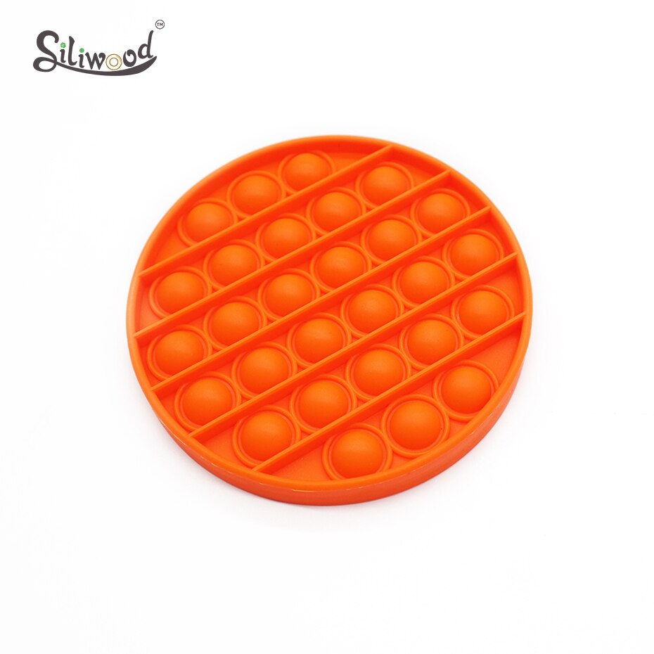 1Pc Push Bubble Fidget Zintuiglijke Speelgoed Autisme Speciale Behoeften Stress Reliever Helpt Stress En Verhogen Focus Zachte Squeeze speelgoed: Round Orange
