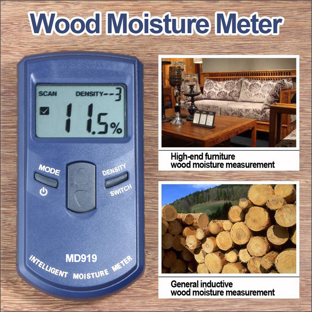 RZ Moisture Meters Digital Inductive Paper Moisture Tester With Backlight MD919 Woodworking Electrical Moisture Meter