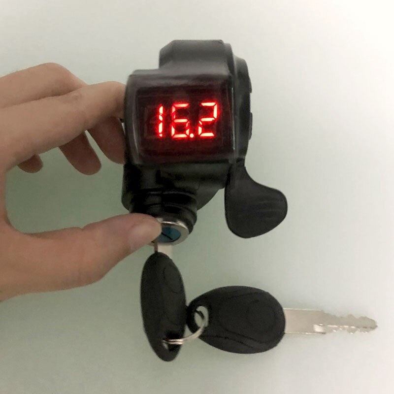 Bicicleta Eléctrica pulgar acelerador pantalla batería interruptor de voltaje alimentación e-bike dedo pulgar acelerador con cerradura de llave