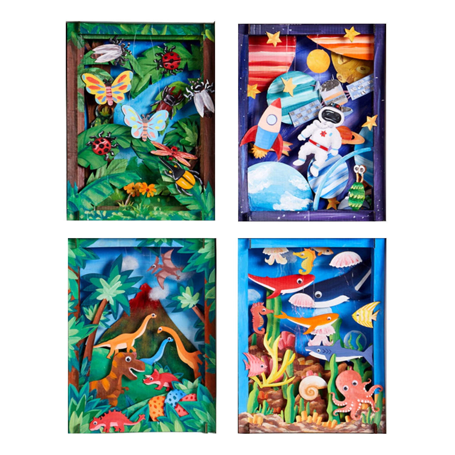 Kids DIY Craft Kit Funny 3D Assemble Painting Photo Frame Mini Museum Kit for Boys Girls Birthday Christmas Year