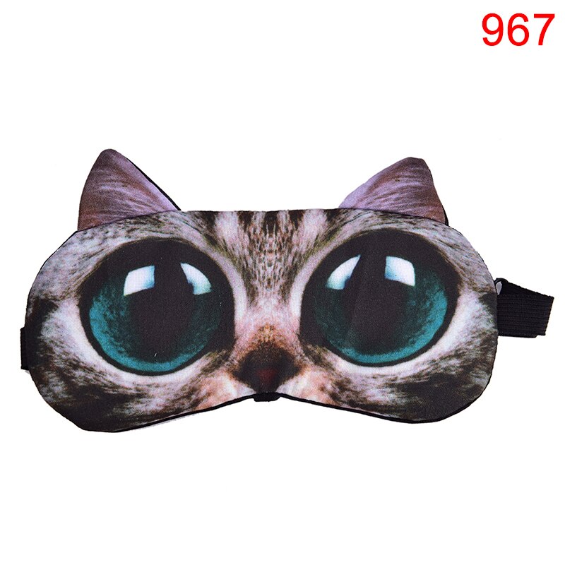 Cute Cat Dog Sleep Mask Eyeshade Cover Eye Mask Natural Sleeping Soft Blindfold Eyepatch Women Men Sleep Eyeshade Eye Cover: 967