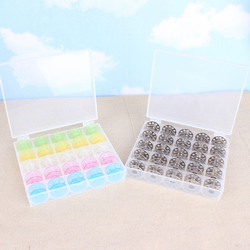 Bobinas de , accesorios de costura, carretes, caja de almacenamiento de bobinas vacías, 1 unidad de plástico, máquina de coser,
