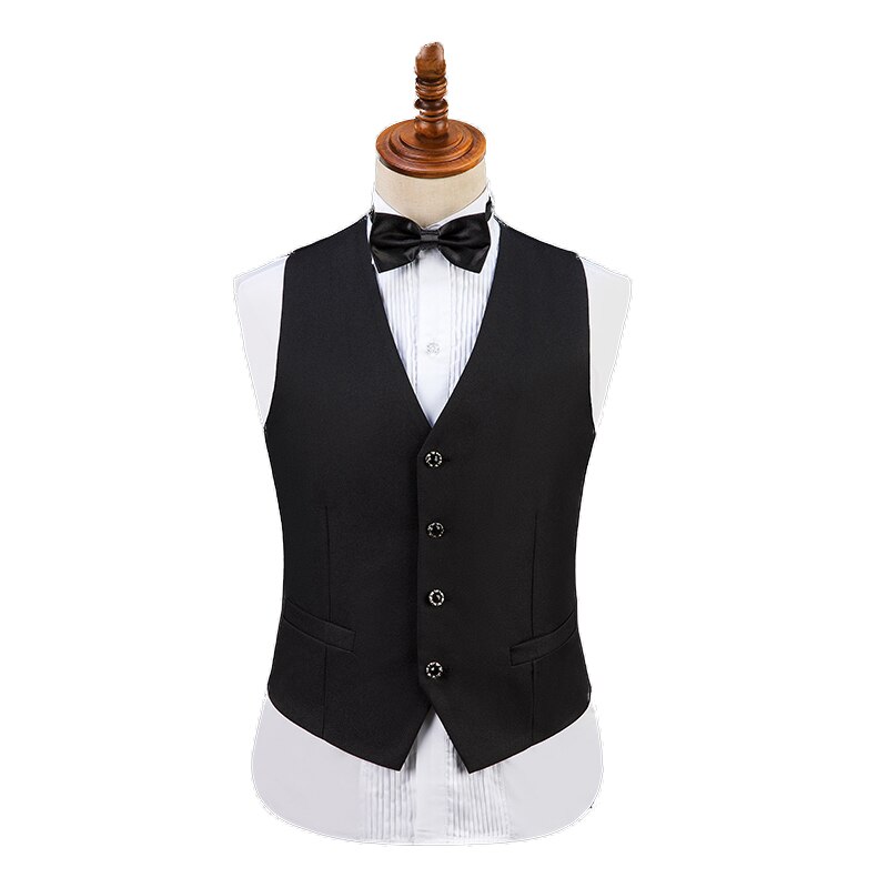 homme Costumes formel scène porter gilet + noeud papillon spectacle Costumes Performance vêtements hommes mariage Groomsman vêtements VDB861