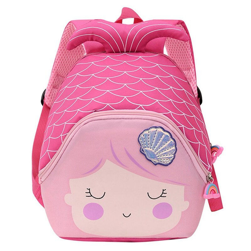 Cartoon Mermaid Child Girl Backpack Fishtail Cute Mini School Bag Kindergarten Schoolbag Shoulder Bag For Kids: RH