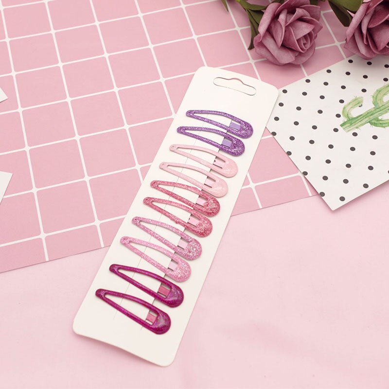 20 stk baby hårspænder til hårstyling tilbehør piger snap klip glitter stifter bb hårnål farve hårspænder til børn børn 5cm: 1