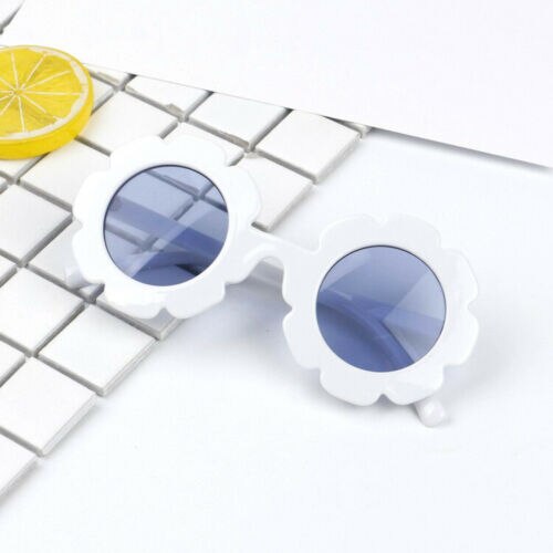 Cute Toddler Beach Flower Goggles Infant Baby Kids Unisex Child Plastic UV400 Frame Sunglasses Girl Boys Summer Outdoor Glasses: White