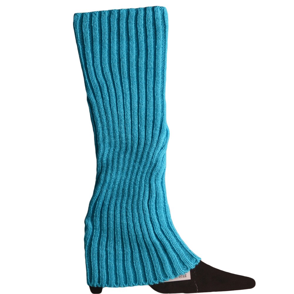 Jambières en tricot de couleur néon pour femmes, chaussettes côtelées brillantes sans pieds, Punk noir, hauteur des genoux, gothique, Hip-hop Rock, Halloween des années 80