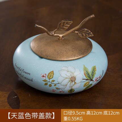 Vintage céramique cuisine bidon pots bouteilles de stockage rétro thé bonbons étain Pot à sucre organisateur peint Pot de stockage boîtes de cuisson: MULTI