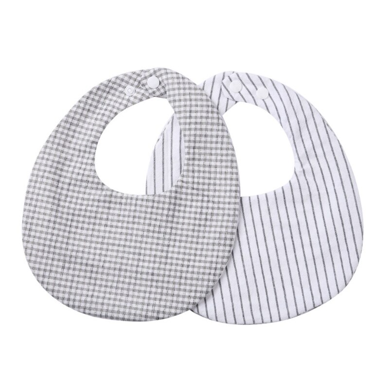 Baby Linnen Katoen Bib Dubbelzijdig Rooster Afdrukken Voeden Schort Speeksel Handdoek Bandana Sjaal Drukknoop Burp Doek: GY