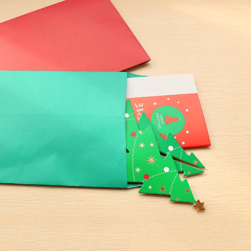 2 pcs Stereo handmade paper-cut engraving blessing cards Christmas tree Christmas Halloween Thanksgiving cards with envelop