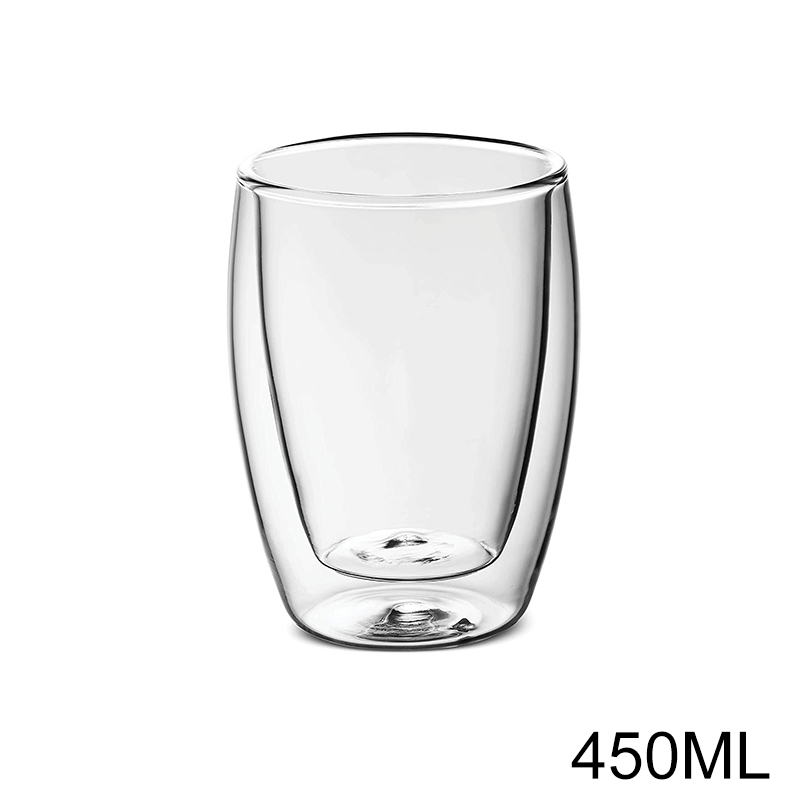 Double Layer Transparent Skull Head Coffee Mug Crystal Glass Cup For Home Bar Club Whiskey Wine Vodka And Beer Thick Wine Glass: 450ml Round Cup