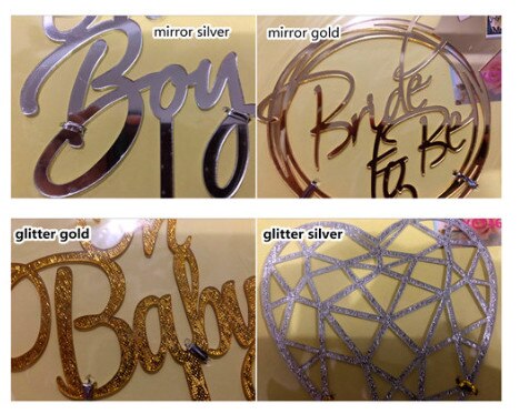 Mirror Gold " Engaged " Cake Topper for Engagement Party Decoration Cake Decorating Wedding Cake Topper