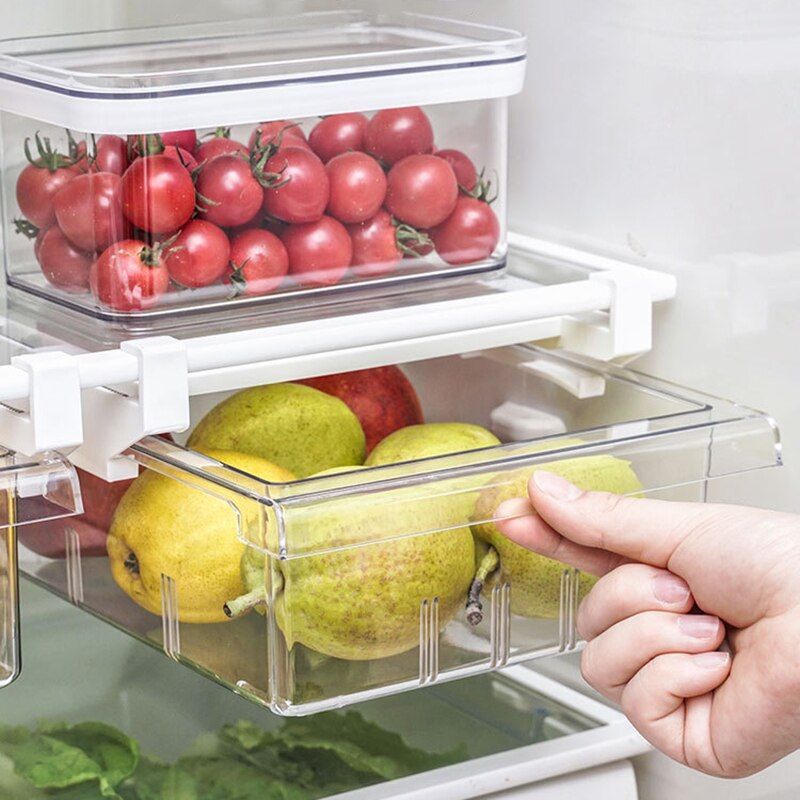1/4/8Refrigerator Draw Compartment Refrigerator Drawer Organizer Transparent Fridge Storage Bin Containers For Pantry Freezer