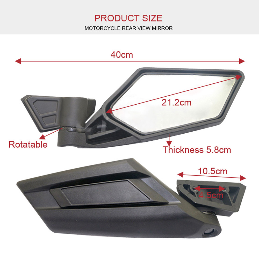 1 Pair Style Rear View Mirrors UTV Racing Off-road Rearview Mirrors Set For Can-am BRP UTV Maverick X3