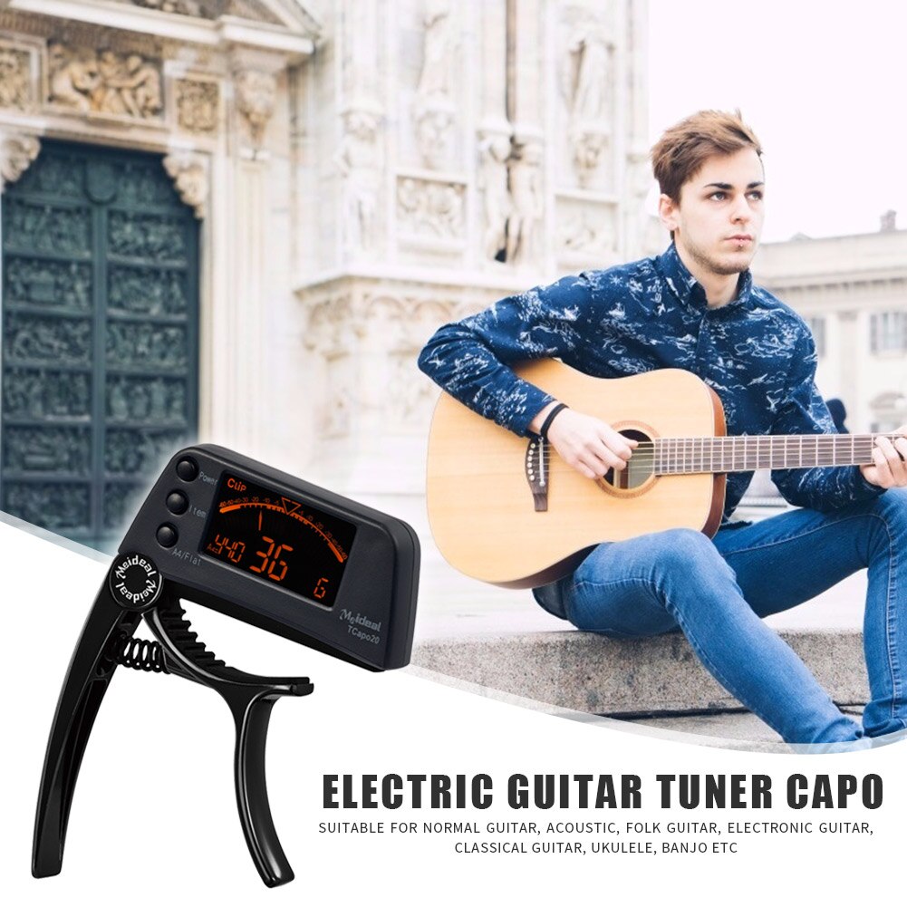 2 in 1 Acoustic Guitar Tuner Capo Bass Quick Change Tuning Clamp Tuner