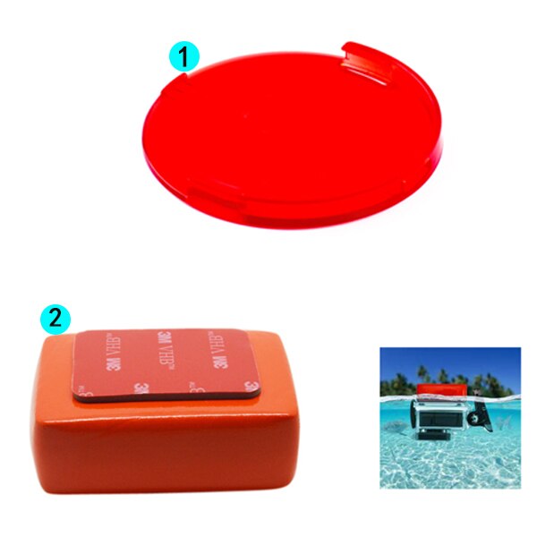 EKEN H9 Rode Duiken Filter voor h9 h9r h8r v8s h3r w9s w9 Camera Waterproof Case Rood Filter Lens Cap voor EKEN camera Accessoires: with bobber