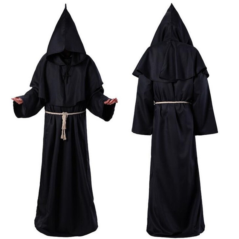 Cape de noël pour homme et femme, longue Cape, pour Halloween, Costume de Cosplay: Black