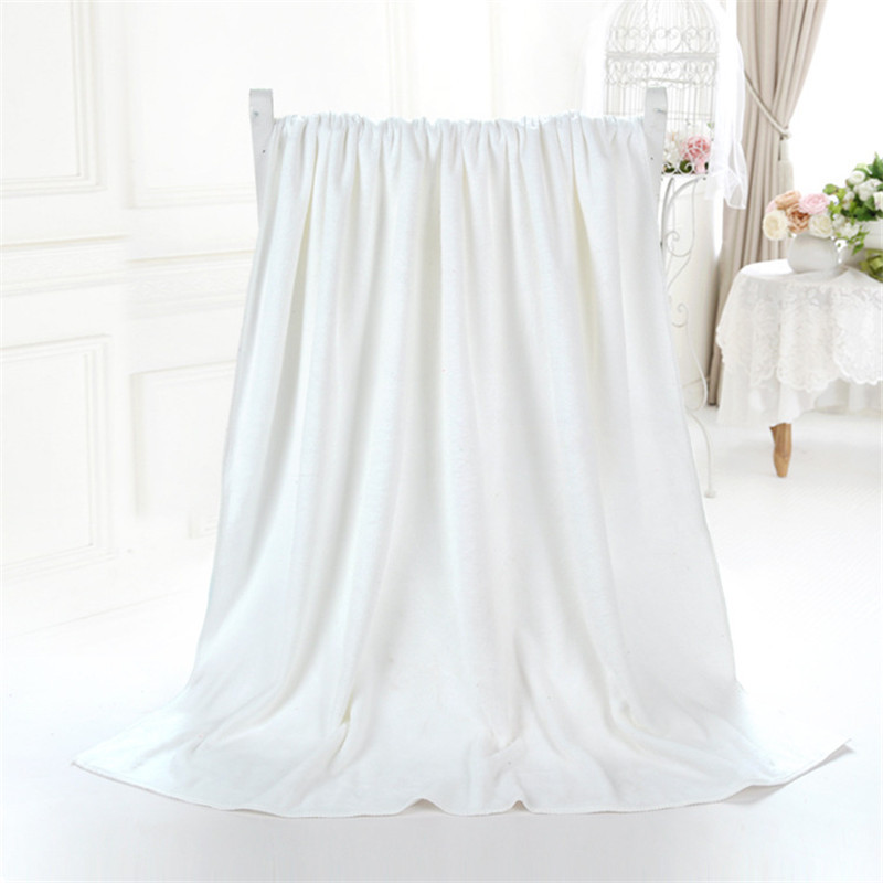 Toalla de baño de microfibra de 17 colores, toalla de playa 140*70cm 310g supersuave, lisa, para gimnasio, de secado rápido, para baño de adultos.: Blanco
