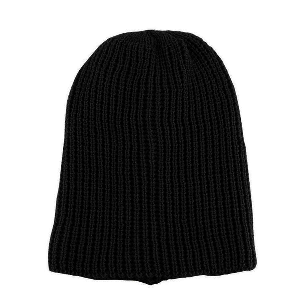 Bonnet en tricot pour hommes, bonnet Baggy, Long et ample, couvre-tête, , hiver, noir, rouge, gris: NO1