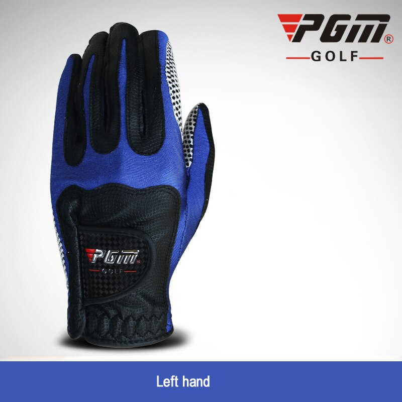PGM Men's Golf Fiber Cloth Gloves Left/Right Hand GloveMagic Elastic Particles Women Slip-resistant Accessories: Left Dark blue / L