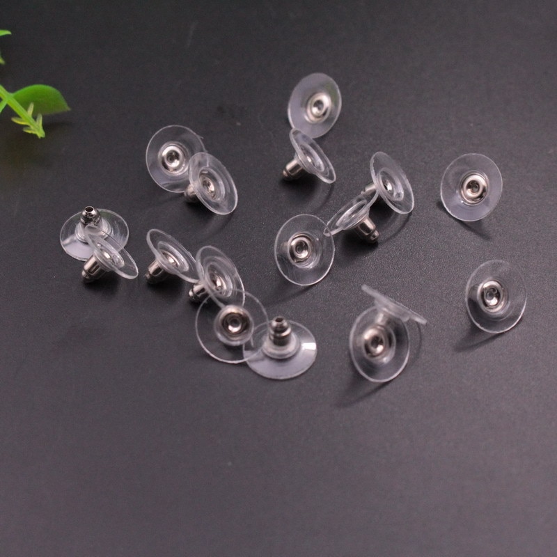 100pcs/lot Rubber Earring Backs Stoppers Earnuts Stud Earring Stopper Back Plugs DIY Jewelry Findings Accessories Making