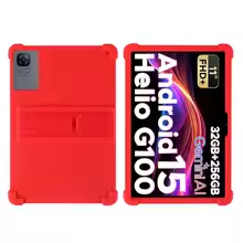 For DOOGEE Tab E3 11-inch Tablet 11inch Android 15 Case Coat Shockproof Cover Soft Silicon Stand Protective Shell: Red