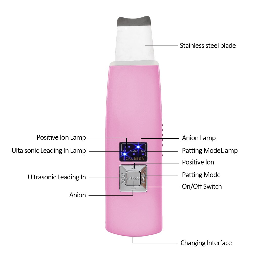 Ultrasonic Face Cleaning Skin Scrubber Facial Cleaner Skin Peeling Blackhead Removal Pore Cleaner Face Scrubber