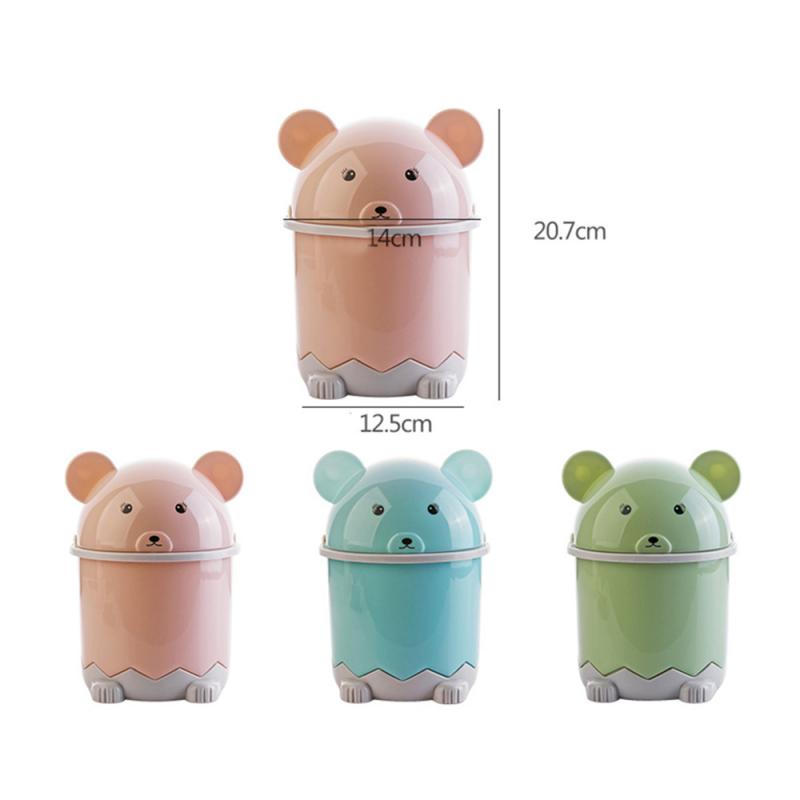 Trash Can Desktop Bin Plastic Garbage Rack Box Cartoon panda Home Kitchen Storage Holder