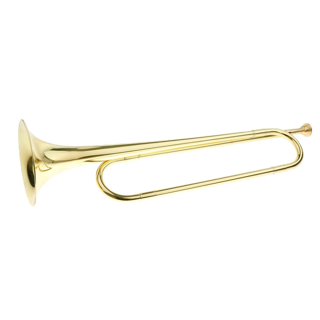 Brass Bugle, B Flat Cavalry Trumpet, Musical Instrument for Children Kids School Students Band