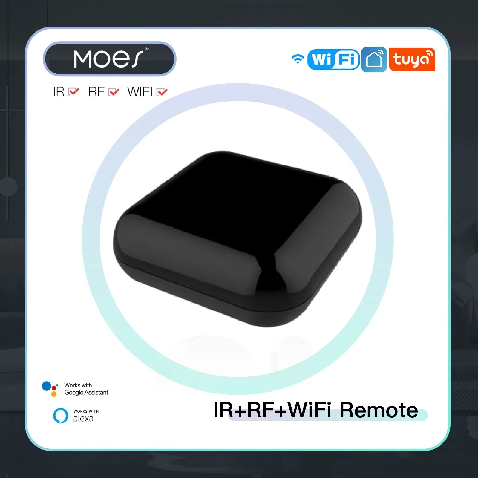 MOES Tuya WiFi IR RF remoto para aire acondicionado TV control remoto infrarrojo universal funciona con Alexa, Google Home