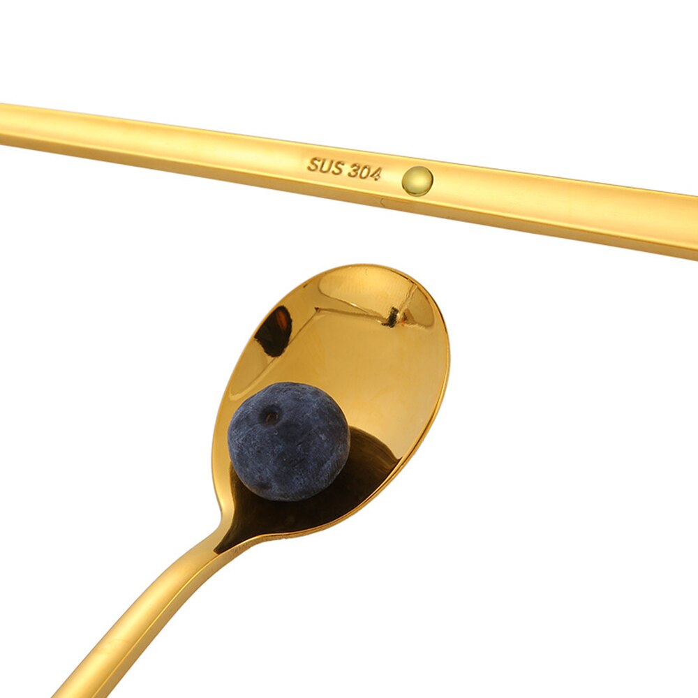 Nueva cuchara de mezcla de acero inoxidable colorido espejo Luz de mango largo té café cucharas lindo Bar cucharas comedor accesorios de cocina