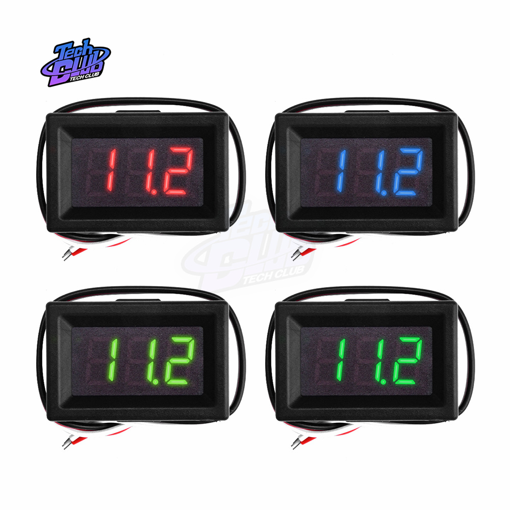 Mini 0.36 pouces DC0-30V 3 bits numérique rouge panneau d'affichage LED compteur de tension voltmètre testeur 3 câbles pour outils de véhicule à moteur de voiture