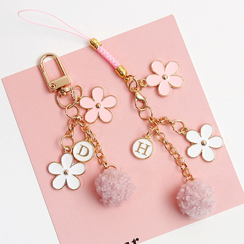 Cute Korean Smart phone Strap Lanyards for iPhone Samsung Keys Decoration Daisy Mobile Phone Strap Hang Rope Phone Charm