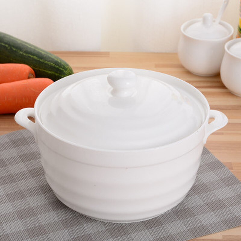 Keramische Soepkom Met Deksel Ronde Phnom Penh Servies Bone China Grote Pasta Pot Stoofpot Beker Huishoudelijke Keuken Benodigdheden Servies