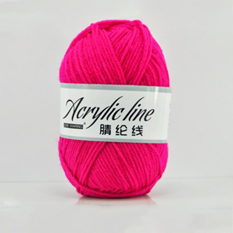 Tejer algodón de bambú Crochet suave hilo de lana de punto bebé 50g: dark pink