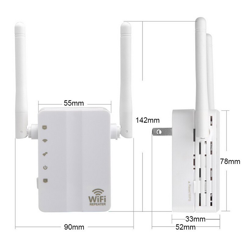 Drahtlose WiFi Repeater Wi-Fi Range Extender 300Mbps Signal Verstärker Booster Repeater Wi-Fi Empfänger: US plug / WHITE