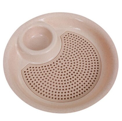 Plateau rond Double couche pour boulettes | 1 pièce, plateau de vidange avec soucoupe plongeante assiette de collation fruits français porte-frites plat poêle ustensiles de cuisine: 3