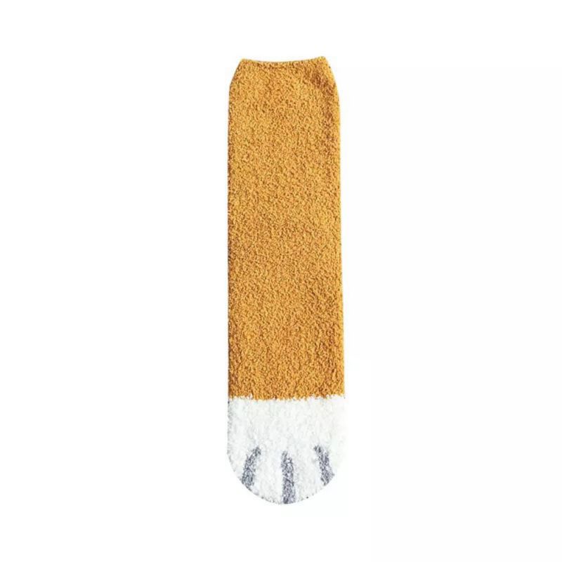 Fluffy Warm Sock Animal Claws Coral Velvet Socks Winter Kawaii Thick Socks Striped Cartoon Women Short Cute Sock Cat Winter: F