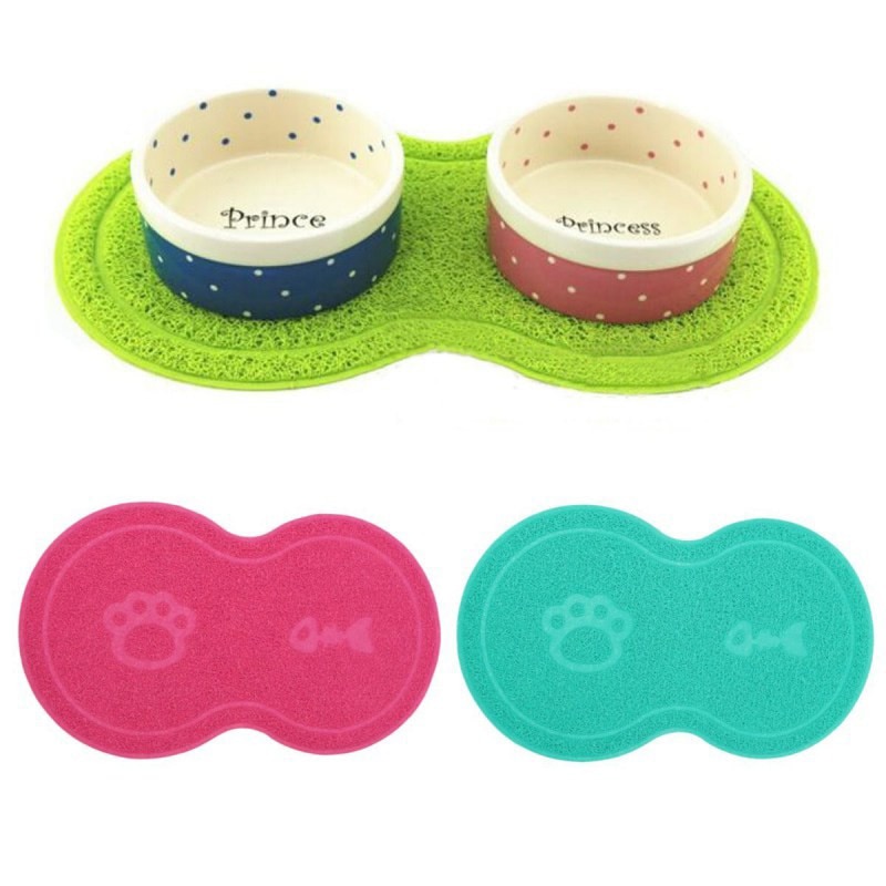 Alimentación de Mascotas estera para perro y gato comiendo cuenco almohadilla impermeable mascota alfombra de cama cachorro agua comida plato bandeja de PVC mantel para comer para mascota