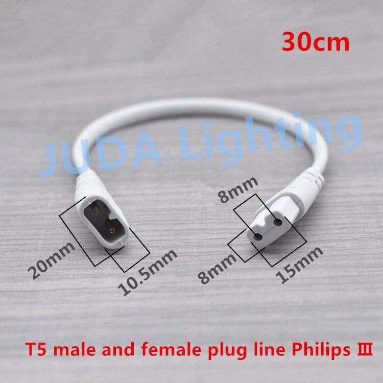 T4 T5 male female plug cable Power Cords Extension Cords connection wire cable assemblies led tube electrical wire accessories: T5 Philips -3   30cm