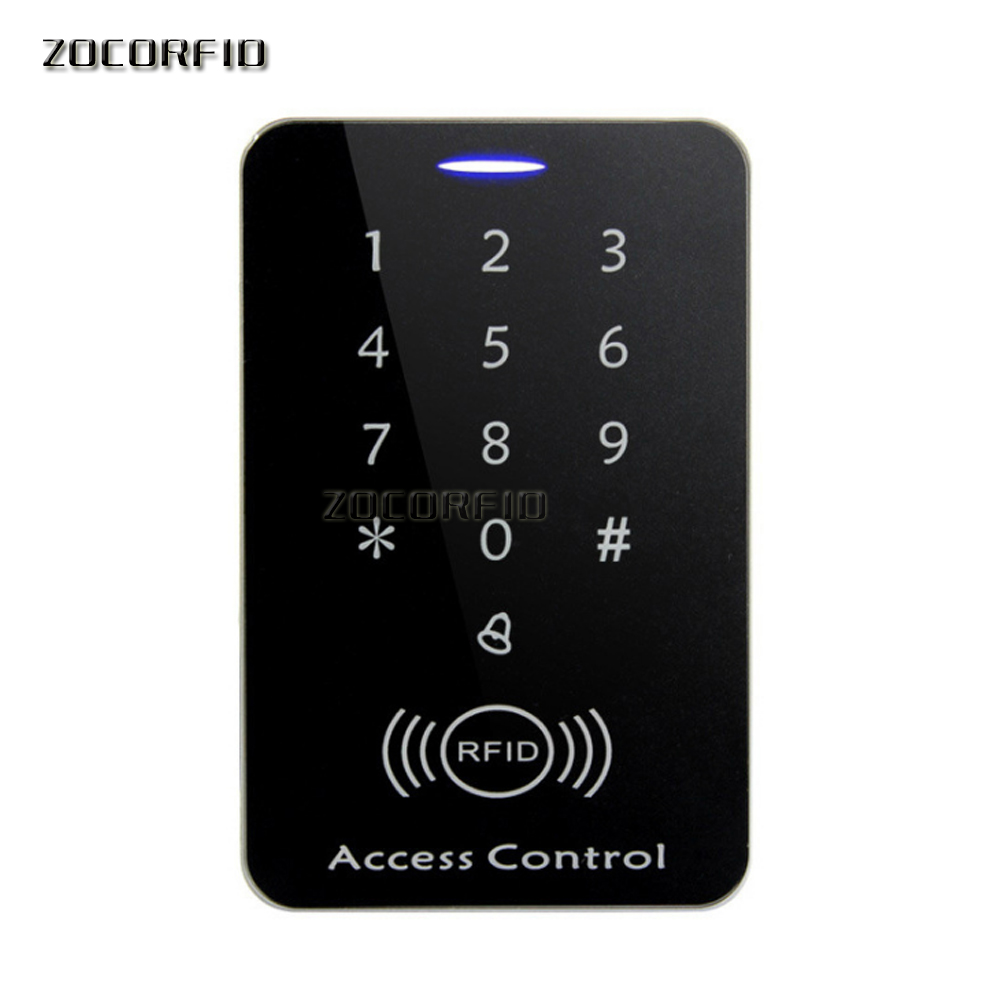 Standalone Access Controller EM RFID Access Control Keypad digital panel Card Reader For Door Lock System +10 crystal keyfobs