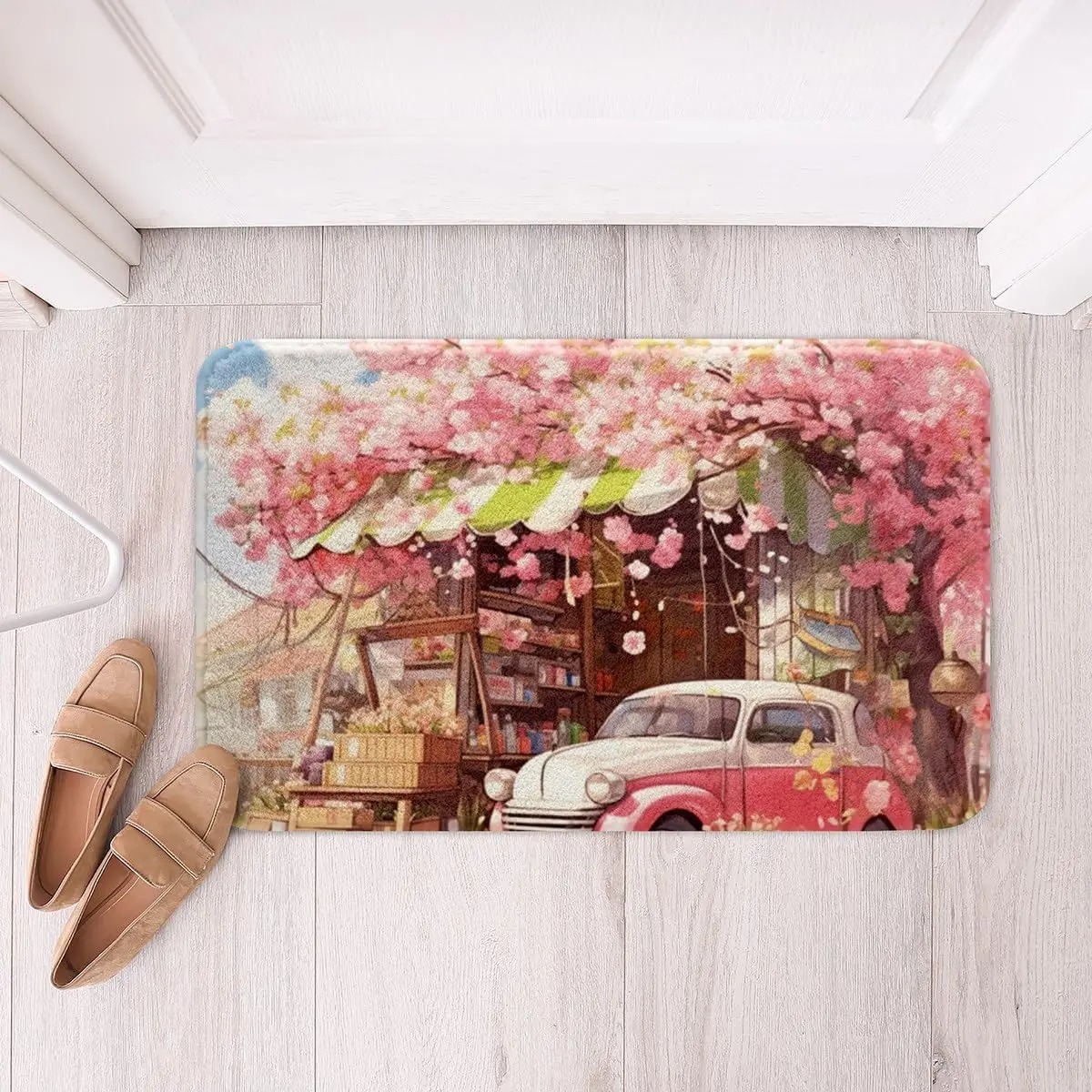 Vivid Cherry Bathroom Rug Delicious Fruits Pattern Entrance Floor Mat Bathroom Absorbent Foot Door Mat Decoration: 40x120cm / Yellow