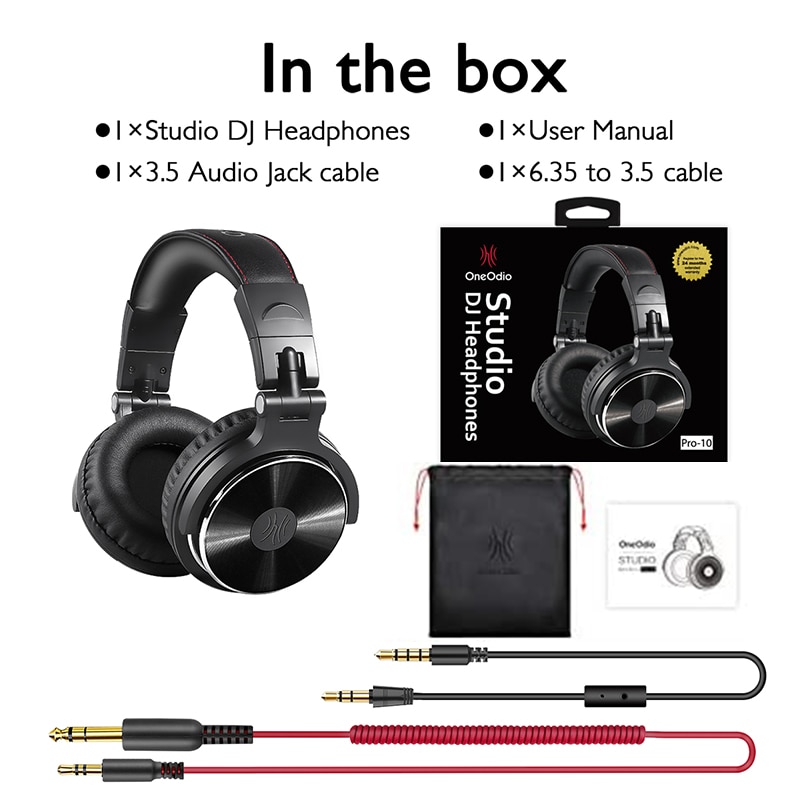 Oneodio-auriculares supraaurales de alta fidelidad para estudio, DJ, Monitor con cable, auriculares para juegos de música, auriculares para teléfono, ordenador, PC con micrófono